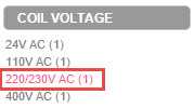 Coil Voltage Selection for Magnetic Contactor